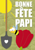 Jolie carte color&eacute;e pour Papi jardinier